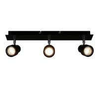 Briloner Leuchten - Projecteur de plafond LED, plafonnier 3-flammes, projecteur rotatif et inclinable, 3x GU10, 5 Watt, 460 Lumen, 3.000 Kelvin, noir