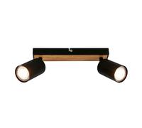 Briloner - Plafonnier orientable, douille GU10, max. 9 W, plafonnier, lampe, lampe de salon, lampe de chambre à coucher, lampe de cuisine, spot de plafond, éclairage de plafond, 25,5cm, noir-bois