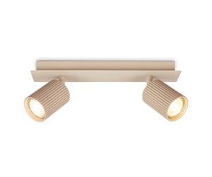 BRILONER - Plafonnier orientable, douille GU10, max. 9 W, spot de plafond, luminaire plafonnier, lustre salon, lumière plafond, lustre chambre, salle à manger, 32 cm, Beige