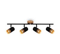 BRILONER - Plafonnier, Plafonnier, Lampe, Application bois, Orientable, Lampe de salon, Lampe de chambre, Lampe de cuisine, Noir-bois