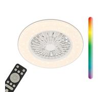 Briloner TUULETIN A Plafonnier ventilateur de plafond, plafonnier, dimmable, télécommande, CCT, RGBIC, blanc, Ø48,5 x 14 cm
