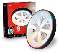Briloner Plafonnier ventilateur télécommande Ø48cm rond 48,5W 6400lm 2700K-6500K blanc chaud à blanc lumière du jour RGBIC moteur DC noir - Plafonnier chambre couloir