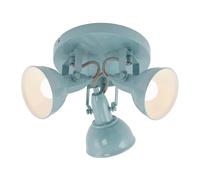 BRILONER - Plafonnier Vintage orientable, douille E14, max. 40 watts, plafonnier, lampe, lampe de salon, lampe de chambre, lampe de cuisine, éclairage de plafond, 21x15,6 cm, menthe-blanc