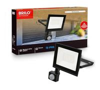 BRILONER - Projecteur LED extérieur avec détecteur de mouvement, lumière blanc neutre, 30W 2700lm, IP65 protection poussière et eau, éclairage extérieur pour jardin, garage, façade, 14x19x4 cm, Noir
