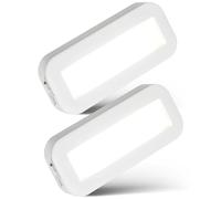 BRILONER - Rechargeable lumiere cuisine sous meuble en lot de 2, LED blanc neutre et fixation adhésive, eclairage sous meuble sans fil pour plans de travail, 15 x 6,5 x 2 cm, blanc