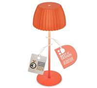 BRILONER - Riffle Lampe de table LED sans fil IP44 avec bord lumineux, variateur tactile, batterie remplaçable, lampe de chevet sans fil, German Design Award Winner 2025, 14,5x36,5 cm, orange
