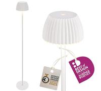 BRILONER - Riffle LED Lampadaire sans fil IP44 avec avec contrôle tactile, dimmable, fonction mémoire, lampadaire sur pied salon rechargeable, German Design Award Winner, 19x124 cm, blanc