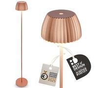 BRILONER - Riffle LED Lampadaire sans fil IP44 avec avec contrôle tactile, dimmable, fonction mémoire, lampadaire sur pied salon rechargeable, German Design Award Winner, 19x124 cm, cuivre