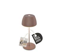 BRILONER - Riffle Mini lampe de table LED sans fil IP44 avec bord lumineux, tactile, batterie interchangeable, lampe de chevet sans fil, German Design Award Winner 2025, 8,5 x 20 cm, umbrasand
