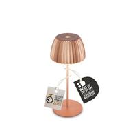 BRILONER - Riffle Mini lampe de table LED sans fil IP44 avec bord lumineux, variateur tactile, batterie remplaçable, lampe chevet, German Design Award Winner 2025, 8,5 x 20 cm, couleur cuivre