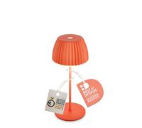 BRILONER - Riffle Mini lampe de table LED sans fil IP44 avec bord lumineux, variateur tactile, batterie remplaçable, lampe de chevet sans fil, German Design Award Winner 2025, 8,5 x 20 cm, orange