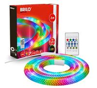 BRILONER - Ruban LED 2 m avec télécommande, RGB IC à variation dynamique, USB, éclairage 360 degrés, capteur musical, effet néon flexible pour décoration gaming, rubans à LED, bande lumineuse