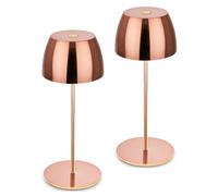 Briloner - Set de 2 Mini Lampes de Table LED, IP44, Touch, Or Rose Brillant