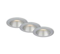 BRILONER - Set de 3 lampes à encastrer LED pour salle de bain, lampes à encastrer, LED en retrait, IP44 protection contre les éclaboussures, chrome mat-argent, 95x54 mm