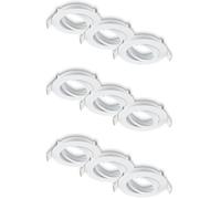 Briloner - Set de 3 spots LED encastrables 230V plats, orientables, GU10, max. 7W, LED, spots de plafond, extra plat, 8 x 2,2 cm, blanc (Lot de 3)