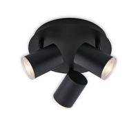 Briloner - Spot De Plafond, Lampe De Sélle De Bain, Lampe De Sélle De Bain, Plafonnier, Spot Orientable Et Inclinable, Douille Gu10, Ip44, Noir, 210x112mm (Dxh), 2731-035