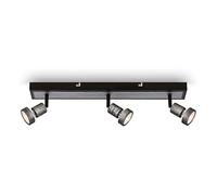 Briloner- Spot de plafond LED, lampe de plafond LED orientable, plafonnier LED, lumière blanche chaude, Silver-Crafted, 480x70x85 mm