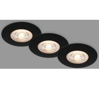 Briloner Spot encastré LED Kulana noir lot de 3 IP65, noir, Salon / Salle à manger, Matière Plastique, Moderne