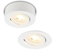 BRILONER - Spot LED 2 en 1 à monter en saillie et à encastrer, orientable, à intensité variable, lumière blanc chaud, LED Spot 230V, luminaire encastré, spot de plafond, 68mm, 90x30mm (DxH), blanc