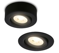 BRILONER - Spot LED 2 en 1 à poser et à encastrer, orientable, à intensité variable, lumière blanc chaud, LED Spot 230V, spot de plafond, luminaire encastré, spot de plafond, 68mm, 90x30mm, noir
