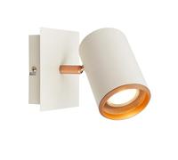BRILONER - Spot mural LED orientable, tête pivotante, culot GU10 (ampoule non incluse), interrupteur On/Off, idéal pour couloir, bureau ou salon, 12x14 cm, Gris chaud/Café