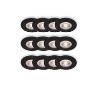 BRILONER Spots encastrables LED disponibles en différentes couleurs et finitions. (Lot de 12, noir)