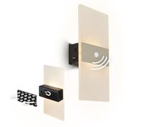 BRILONER Sticklights - Lampe murale sans électricité ni perçage avec détecteur de mouvement, batterie, fixation magnétique amovible, sans fil, 22x4x10 cm, nickel mat, Níquel Mate