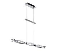 BRILONER - Suspension à LED à intensité variable par paliers, couleur de lumière blanc chaud, 6 watts, 630 lumens, lampe à suspendre, lampe de salon, 100x150 cm (LxH), couleur aluminium