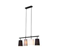 Lampe À Suspendre Briloner Leuchten Shades, 40 W, Ip20, Noir, Métal-Tissu, Excl. 4x E27, 74 X 120 Cm