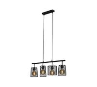 Briloner - Suspension filaire, lampe suspendue rétro à 4 lumières, E27 max. 60 watts, lampe de salle à manger, noir