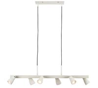 Briloner - Suspension LED 6 Spots Blanc Chaud Orientable Blanc Ancien | Orientable, Plafonnier, Suspension Striée, Table À Manger, Lampe Cuisine Suspendue, Luminaire Salle À Manger, 80,5x120 cm