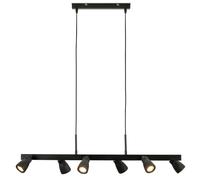Briloner - Suspension LED 6 Spots Blanc Chaud Orientable Noir | Orientable, Plafonnier, Suspension Striée, Table À Manger, Lampe Cuisine Suspendue, Luminaire Salle À Manger, 80,5x120 cm