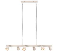 Briloner - Suspension LED 6 Spots Blanc Chaud Warm Grey Coffee | Orientable, Plafonnier, Suspension Striée, Table À Manger, Lampe Cuisine Suspendue, Luminaire Salle À Manger, 80,5x120 cm