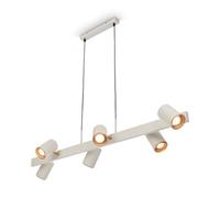 BRILONER - Suspension LED 6 spots orientables, culots GU10 (ampoules non incluses), design moderne pour salle à manger ou cuisine, 110x25x120 cm, Gris chaud/Café