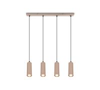 Briloner - Suspension Luminaire 4 Spots Réglable Hauteur GU10 Beige 120 cm | Suspension D'Éclairage Intérieur Cuisine Salon Lampe Suspendue Table À Manger Éclairage De Plafond