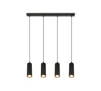 Briloner - Suspension Luminaire 4 Spots Réglable Hauteur GU10 Noir 120 cm | Suspension D'Éclairage Intérieur Cuisine Salon Lampe Suspendue Table À Manger Éclairage De Plafond
