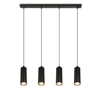 Briloner - Suspension Luminaire 4 Spots Réglable Hauteur GU10 Noir 120 cm