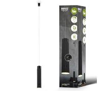 BRILONER - Suspension luminaire LED sans fil, tactile, dimmable, réglable en hauteur, blanc chaud, suspension sans électricité, chambre, cuisine, luminaire salon, 4,5 x 160 cm, Noir