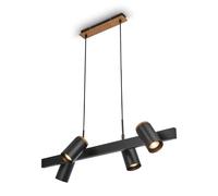 BRILONER - Suspension luminaire, orientable, 4x GU10 douille, plafonnier, suspension d'éclairage intérieur, luminaire chambre, cuisine, 80x24,9x120 cm, noir-bois