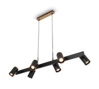 BRILONER - Suspension luminaire, orientable, 6x GU10 douille, plafonnier, suspension d'éclairage intérieur, luminaire chambre, cuisine, 110x24,9x120 cm, noir-bois