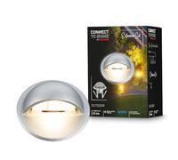 Briloner - Système de jardin Connect to Shine 12V, spot encastrable sol LED avec éclairage latéral, kit d'extension, IP65, lumière blanc chaud, 35x36 mm, argent