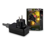 BRILONER - Système de jardin Connect to Shine 12V, transformateur 24W, pour alimentation jusqu'à 15m, IP67 contre l'immersion temporaire, fiche, 10x4,5x7,5 mm, noir