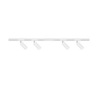 BRILONER - Système de rail complet, 4 spots LED, pivotants, lampes, système de rail de plafond, rail de plafond, plafonnier 1,5 m, blanc