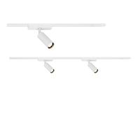 BRILONER - Système de rail Luxtrail kit d'extension, 2x spots LED, extensible, orientable, lampes, système de rail lumineux pour plafond, rail pour spots, lampe de plafond, plafonnier, 1m, blanc