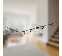 BRILONER - Système de rail Luxtrail set complet, 4x LED Spots, 2x LED Tracklight, en forme de L, lampes, système de rail lumineux pour plafond, rail pour spot, lampe de plafond, spotlight, 3m, noir