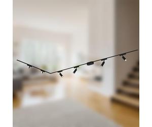 BRILONER - Système de rail Luxtrail set complet, 4x LED Spots, 2x LED Tracklight, en forme de L, lampes, système de rail lumineux pour plafond, rail pour spot, lampe de plafond, spotlight, 3m, noir