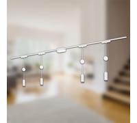 Briloner - Système de rail Luxtrail set complet, 4x LED suspension, hauteur réglable, lampes, système de rail lumineux pour plafond, spot rail, plafonnier, plafonnier, spotlight, 2m, blanc