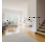 BRILONER - Système de rail Luxtrail set complet, 6x LED Spots, 2x LED Suspensions réglables en hauteur, forme U/forme Z, lampes, système de rail lumineux pour plafond, rail pour spots, 4m, noir
