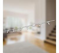 Briloner - Système de rail Luxtrail set complet, 6x LED Spots, lampes, orientable, système de rail lumineux pour plafond, rail pour spots, lampe de plafond, plafonnier, spotlight, 3m, blanc