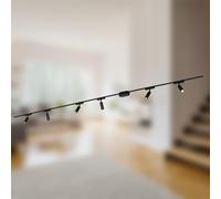 Briloner - Système de rail Luxtrail set complet, 6x spots LED, lampes, orientable, système de rail lumineux plafond, spot rail, plafonnier, plafonnier, spotlight, 3m, noir